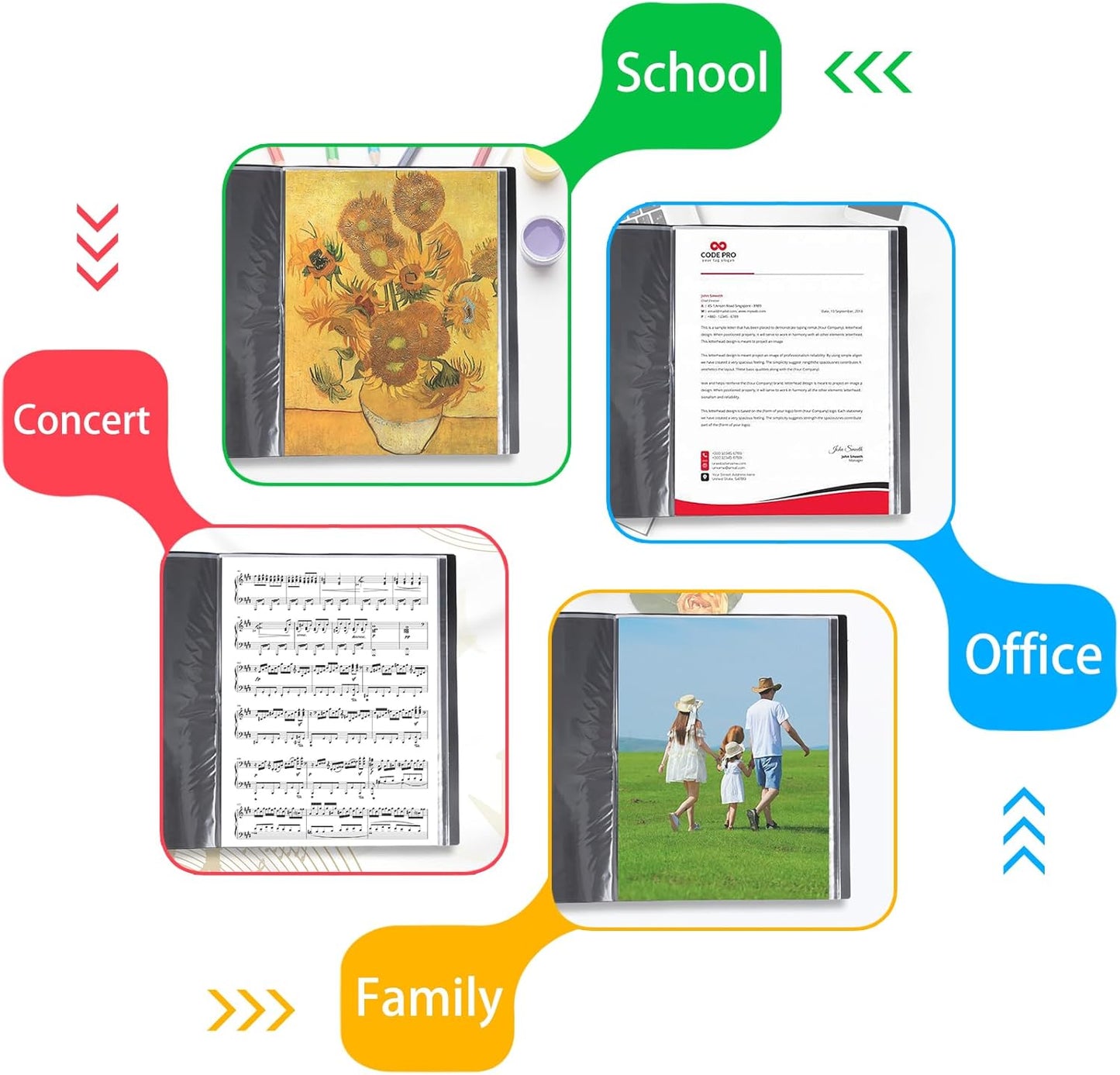 Heavy-Duty Art Portfolio Binder with Plastic Sleeves