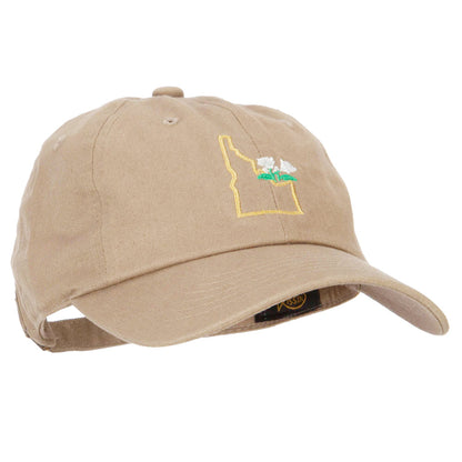 Idaho Syringa with Map Embroidered Unstructured Washed Cap