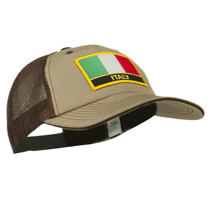 Italy Flag Embroidered Patched Big Size Washed Mesh Cap