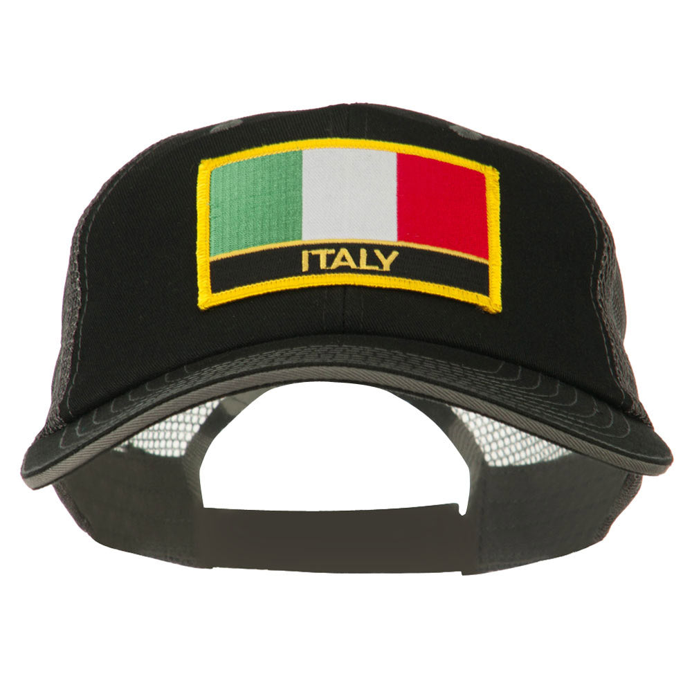 Italy Flag Embroidered Patched Big Size Washed Mesh Cap